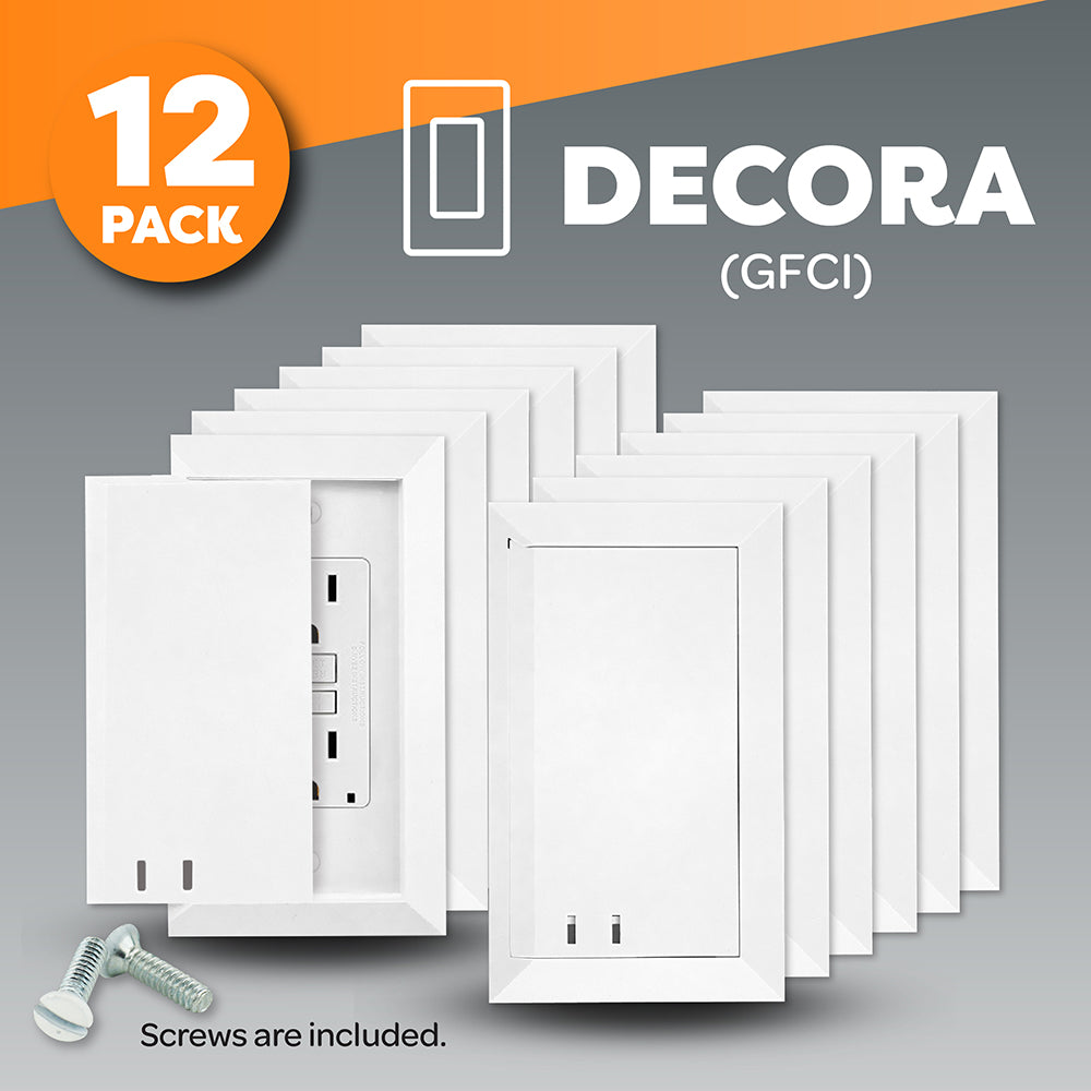 12 Pack Sliding and Locking Outlet Cover (White) - Decora GFCI