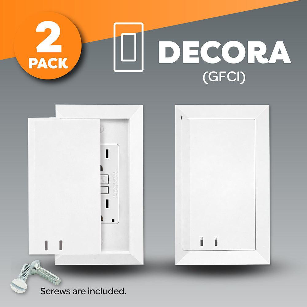 2 Pack Sliding and Locking Outlet Cover (White) - Decora GFCI