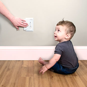 Socket Shield child safe outlet covers keep kids from accessing outlets directly.